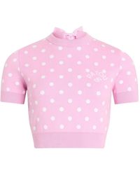 Patou - Polka-Dot Knitted T-Shirt - Lyst