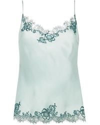 Carine Gilson - Lace-Trim Silk Camisole - Lyst