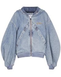 The Attico - Denim Bomberjack Met Capuchon - Lyst