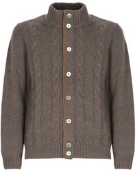 Della Ciana - Cable-Knit Button-Up Cardigan - Lyst