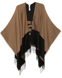 Liu Jo - Poncho Met Franje En Logodetail - Lyst