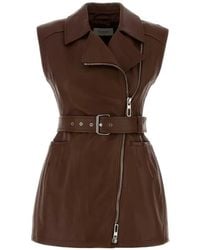 Sportmax - Favella Belted Leather Vest - Lyst