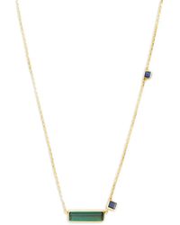 Yi Collection - 18K Tourmaline And Sapphire Bar Necklace - Lyst