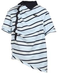 Natasha Zinko - Striped Asymmetric Polo Shirt - Lyst