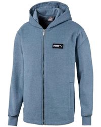 PUMA - Hooded Zip T-Shirt - Lyst