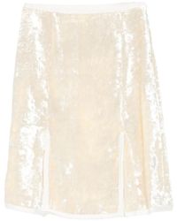 Jil Sander - Midi-Rok Met Fluwelen Afwerking - Lyst