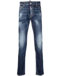 DSquared² - Schmale Jeans mit Bleach-Effekt - Lyst