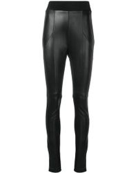 Pinko Pantalon skinny en cuir - Noir