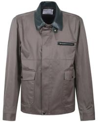 Sacai - Leather-Collar Shirt Jacket - Lyst