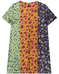 La DoubleJ - Swing Tricolor Floral Mini Mini Dress - Lyst