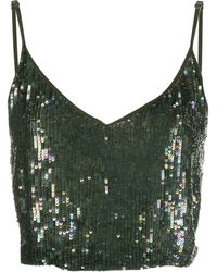 P.A.R.O.S.H. - Sequin-embellished Cropped Cami Top - Lyst