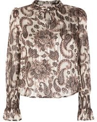 Liu Jo - Paisley-Print Pleated Blouse - Lyst
