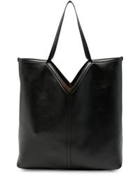 Saint Laurent - V-Cut Leather Tote Bag - Lyst