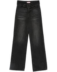 Twentyfourhaitch - Crystal-Embellished Wide-Leg Jeans - Lyst