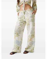 Guess - Linen-Blend Printed Pants - Lyst