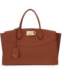 Ferragamo - New Studio Soft Large Hand Bags - Lyst