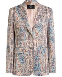 Etro - Single-Breasted Cotton-Blend Jacquard Jacket With Paisley Foliage Motif - Lyst