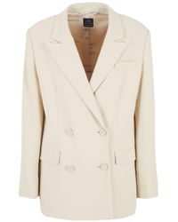 Armani Exchange - Logo-patch Double-breasted Blazer - Lyst