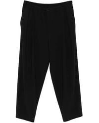 Giorgio Armani - Elasticated-Waistband Straight-Leg Trousers - Lyst