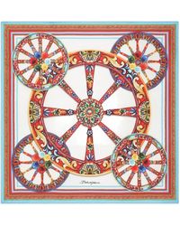 Dolce & Gabbana - 50X50 Carretto-Print Silk Twill Scarf - Lyst