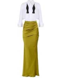 Elisabetta Franchi - Bow-tie Draped Maxi Dress - Lyst