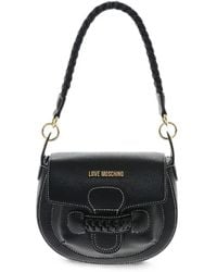 Moschino - Braided-Detail Saddle Bag - Lyst