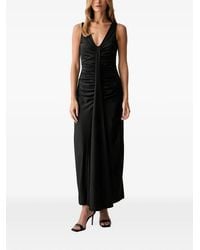 Fracomina - Robe Longue Sans Manches À Fronces - Lyst