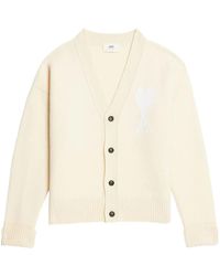 Ami Paris - Ami De Coeur Wool Cardigan - Lyst