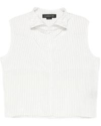 FEDERICO CINA - Pinstripe Sleeveless Blouse - Lyst