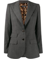 Dolce & Gabbana Blazer monopetto con stampa - Grigio