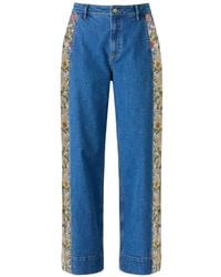 Cinq À Sept - Zoe Patchwork-Detail Straight-Leg Jeans - Lyst