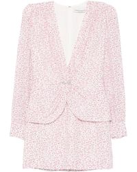 Alessandra Rich - Vestido corto con estampado floral - Lyst