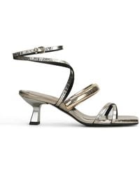 DONNARì - Metallic-Effect Heeled Sandals - Lyst
