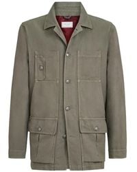 Brunello Cucinelli - Cotton And Linen Canvas Outerwear Jacket - Lyst