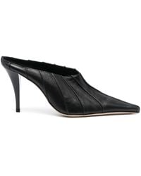 BY FAR - Trish 100mm Leather Mules - Lyst