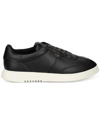 Emporio Armani - Logo-Plaque Leather Sneakers - Lyst