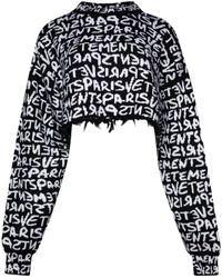Vetements - Graffiti-logo Intarsia-knit Merino Jumper - Lyst