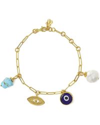 Ottoman Hands - Cornicello Evil Eye Charm Bracelet - Lyst