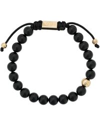 Northskull Pulsera con cuentas Lava Stone - Negro