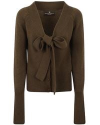Ermanno Scervino - Bow-Detail Fine-Knit Cardigan - Lyst