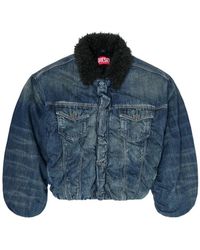 DIESEL - Teddy-Lined Trucker Jacket - Lyst