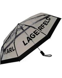 KARL LAGERFELD - Logo-Print Transparent Umbrella - Lyst