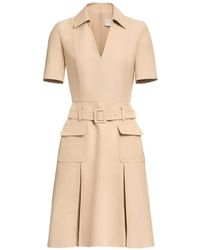 Elie Saab - Belted Pleated Day Dress - Lyst