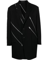 Yohji Yamamoto - Zip-Detail Single-Breasted Blazer - Lyst
