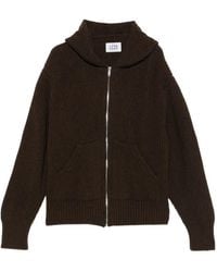 LC23 - Ribbed-Knit Zip-Up Hoodie Sweater - Lyst