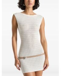 Manière De Voir - Robe Courte Keyla En Maille Pointelle À Dos Ouvert - Lyst