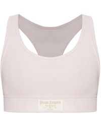 Palm Angels - Ribbed-Knit Logo-Patch Top - Lyst