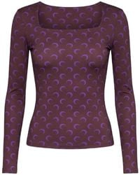 Marine Serre - Moon-Print Square-Neck Top - Lyst