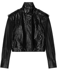 Givenchy - Bi-material Biker Jacket In Leather - Lyst
