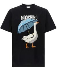 Moschino - Goose-Print Logo-Print T-Shirt - Lyst